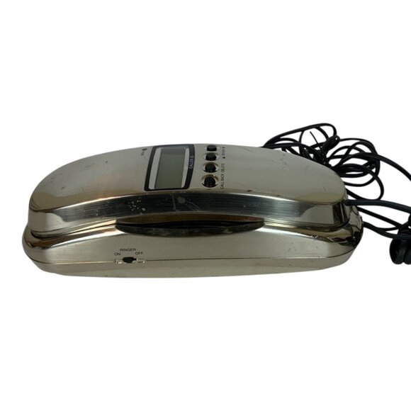 RadioShack Trim-Fone Big Button Shiny Silver 430-3909 Landline Phone Caller ID - Picture 3 of 7